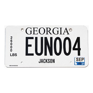 2021 Georgia Truck License Plate #EUN004