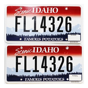2021 Idaho Fleet License Plates Pair #114326