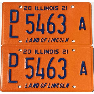 2021 Illinois Dealer License Plates Pair #5463A