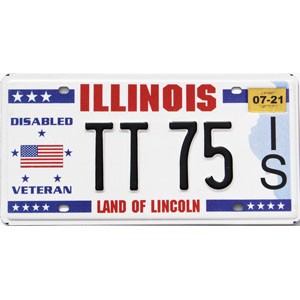 2021 Illinois Disabled Veteran License Plate #TT75