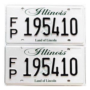 2021 Illinois Fleet License Plates Pair #195410