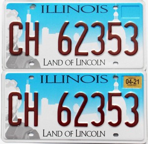 2021 Illinois License Plates Pair #CH62353