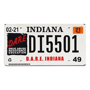 2021 Indiana DARE License Plate #D5501