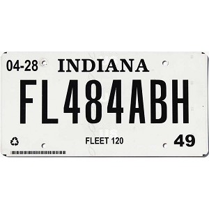 2021 Indiana Fleet License Plate #484ABH