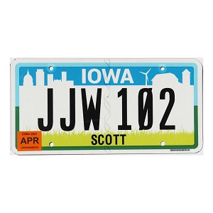 2021 Iowa License Plate #JJW102