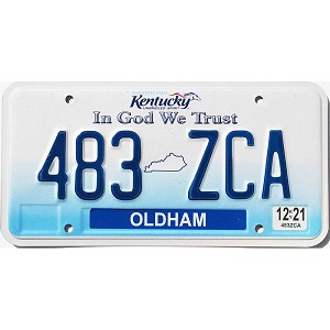 2021 Kentucky License Plate #483ZCA