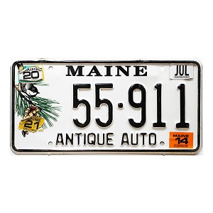 2021 Maine Antique License Plate #55911