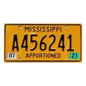 2021 Mississippi Apportioned License Plate #A456241