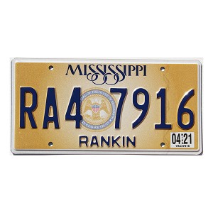 2021 Mississippi License Plate #RA47916