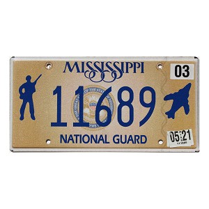 2021 Mississippi National Guard License Plate #11689
