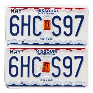 2021 Missouri License Plates Pair #6HCS97