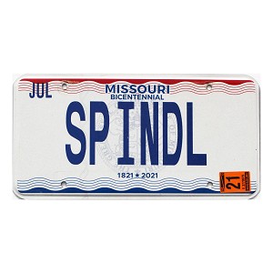 2021 Missouri Vanity License Plate #SPINDL