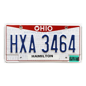 2021 Ohio Fleet License Plate #HXA3464