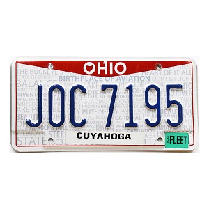 2021 Ohio Fleet License Plate #JOC7195