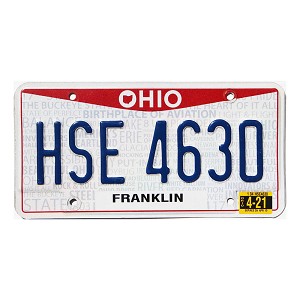 2021 Ohio License Plate #HSE4630
