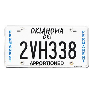 2021 Oklahoma Apportioned License Plate #2VH338
