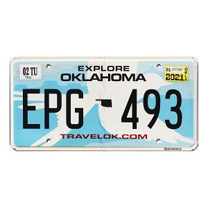 2021 Oklahoma License Plate #EPG493
