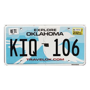 2021 Oklahoma License Plate #KIQ106