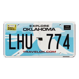 2021 Oklahoma License Plate #LHU774