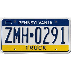 2021 Pennsylvania Truck License Plate #ZMH0291