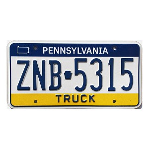 2021 Pennsylvania Truck License Plate #ZNB5315