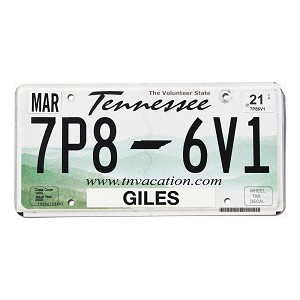 2021 Tennessee License Plate #7P86V1