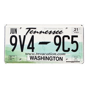 2021 Tennessee License Plate #9V49C5