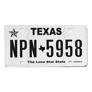 2021 Texas License Plate #NPN5958