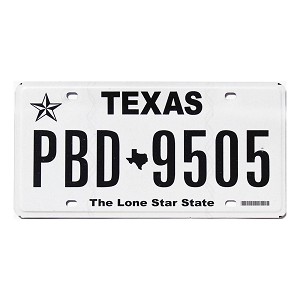 2021 Texas License Plate #PBD9505