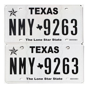 2021 Texas License Plates Pair #NMY9263