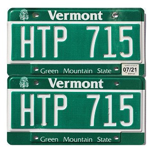 2021 Vermont License Plates Pair #HTP715