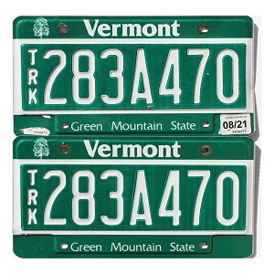 2021 Vermont Truck License Plates Pair #283A470