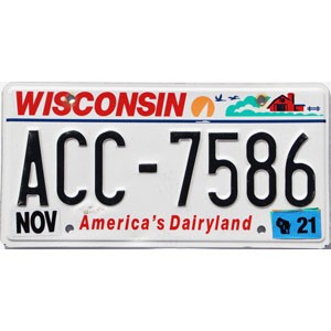 2021 Wisconsin License Plate #ACC7586