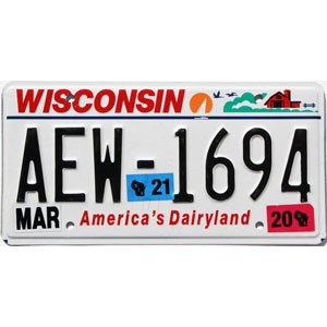 2021 Wisconsin License Plate #AEW1694