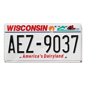2021 Wisconsin License Plate #AEZ9037
