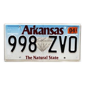2022 Arkansas License Plate #998ZVO
