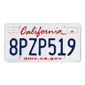 2022 California Fleet License Plate #8PZP519