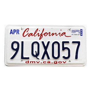 2022 California Fleet License Plate #9LQX057