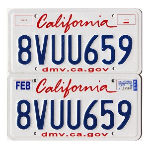 2022 California Fleet License Plates Pair #8VUU659