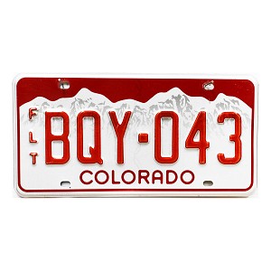 2022 Colorado Fleet License Plate #BQY043