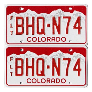 2022 Colorado Fleet License Plates Pair #BHQN74