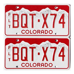 2022 Colorado Fleet License Plates Pair #BQTX74