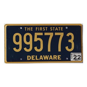2022 Delaware License Plate #995773