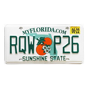 2022 Florida License Plate #RQWP26