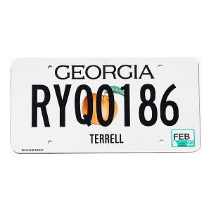 2022 Georgia License Plate #RYQ0186