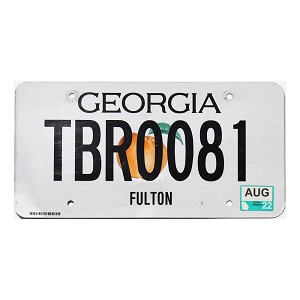 2022 Georgia License Plate #TBR0081