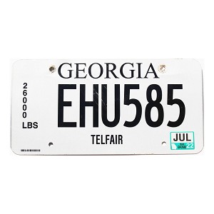 2022 Georgia Truck License Plate #EHU585