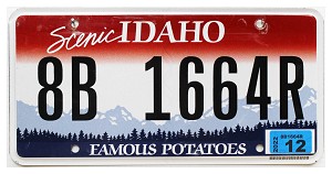 2022 Idaho License Plate #8B1664R