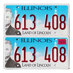 2022 Illinois License Plates Pair #613408
