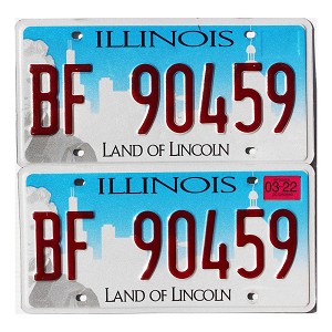2022 Illinois License Plates Pair #BF90459